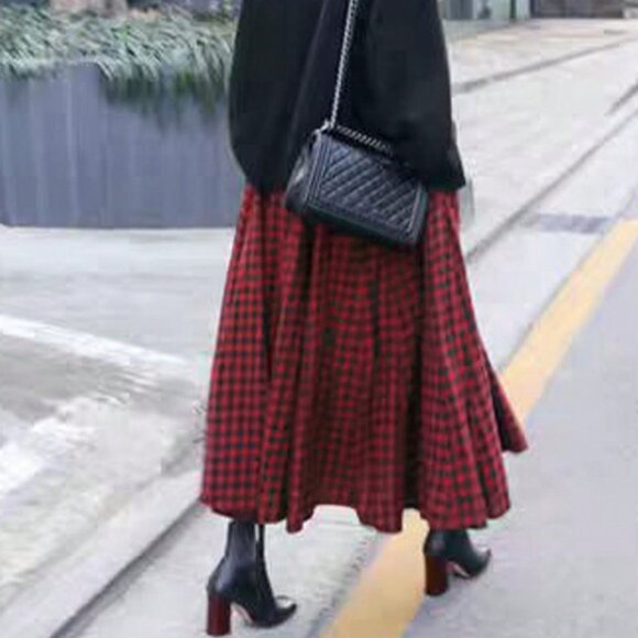 Multicolor Casual Women's Plaid Pocket Skirt - Picture 2 of 6